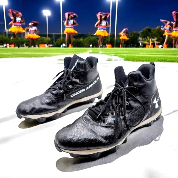 Under Armour Sz 15 Hammer RM Black Football Cleats - Picture 1 of 9